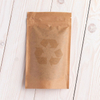 Food Grade Waterproof Stand-up Barrier Brown Recycled Paper Pouch with Zipper
