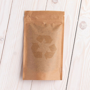 Food Grade Waterproof Stand-up Barrier Brown Recycled Paper Pouch with Zipper