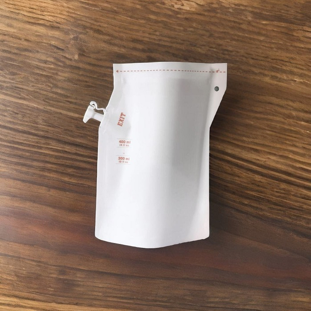 Stock White Doypack Spouted Empty Paper Cold Brew Coffee Filter Bags with Ziplock