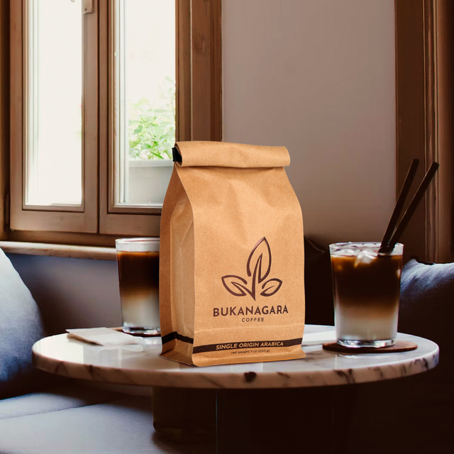 Low Carbon Footprint Kraft Paper PLA Tin Tie Coffee Bag