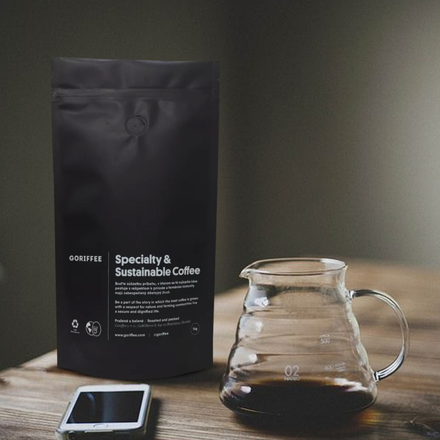 1kg Recyclable Matte Black Coffee Packaging Stand Up Pouches with Logo Printing