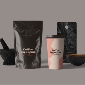 Eco-friendly Zipper Seal Stand Up Matte Black Coffee Packaging Pouches