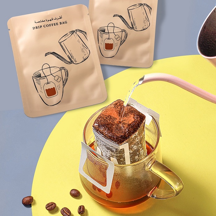 Custom Sustainable Aluminum Foil Pouch Individual Drip Coffee Bag Packaging Uae