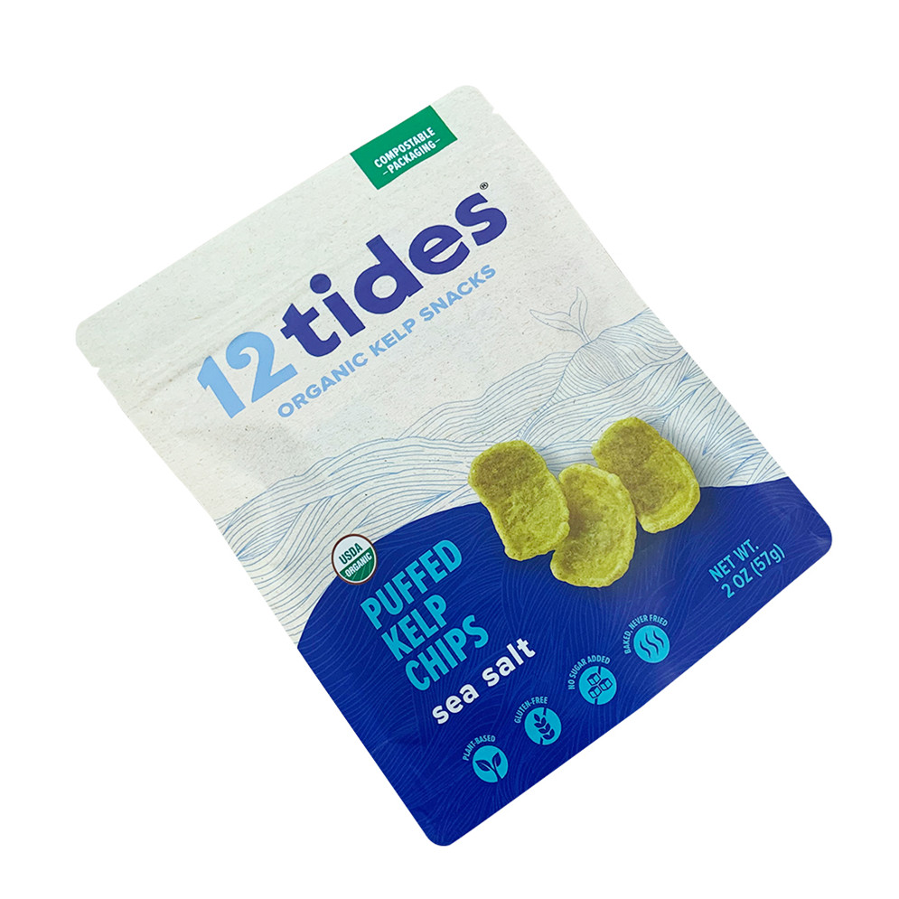 100% Compostable Stand Up Pouch for 12 Tides Chips