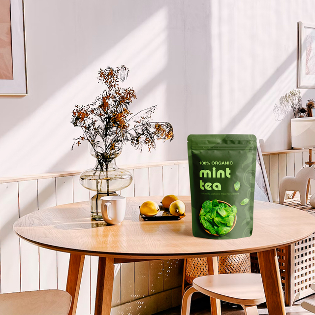 Gravure Printing Colorful 100 Compostable Tea Packaging Bags Organic Tea Bags With Zipper