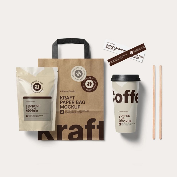 Cost Efficiency Coffee Packaging Pouch Printing Green Polyethylene Small Coffee Bags