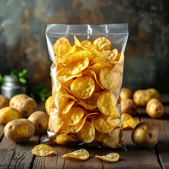 Rollstock Packaging Biodegradable Cello Clear Snack Bags for Potato Chips