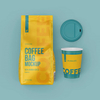 Custom Logo Printing Design Side Gusset Bottom Bright Coffee Yellow Packaging