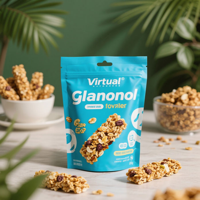 Biodegradable Stand Up Pouches for Granola Bar Packaging