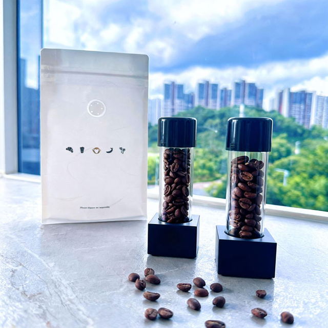 Single Dose Coffee Bean Storage Tubes with One-Way Exhaust Valve
