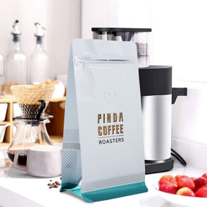 Wholesale Compostable Resealable 250g Kraft Coffee Bags with Valve