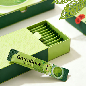 Custom Stick Pack Packaging for Matcha Collagen