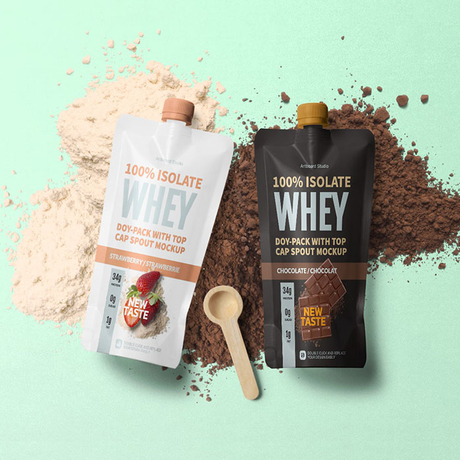 Branded Recyclable Reusable Protein Squeeze Pouch for Protein Smoothies