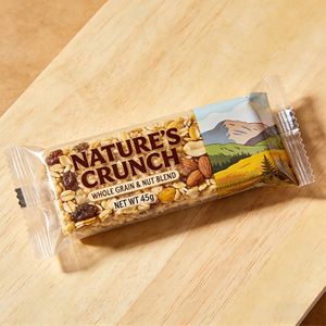 Plant Based Recyclable Rollstock Packaging for Granola Bar