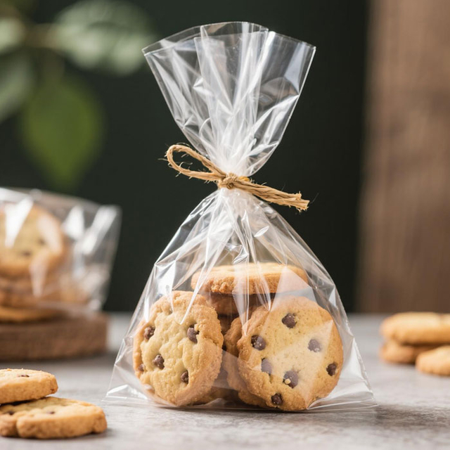 Custom Biodegradable Cello Cookie Clear Bags Wholesale