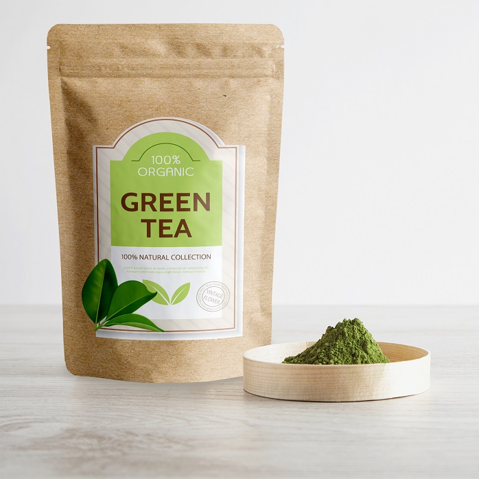 Recyclable Kraft Zip Doypack Printed Stand Up Pouches for Tea Matcha