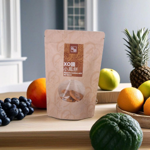 Cheap Recyclable Custom Zipper Kraft Food Bags with Logo for Bakery Cookies