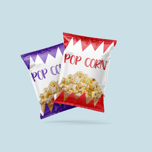 Custom Pillow Packaging Back Seal Recyclable Rollstock Film Popcorn Pouch