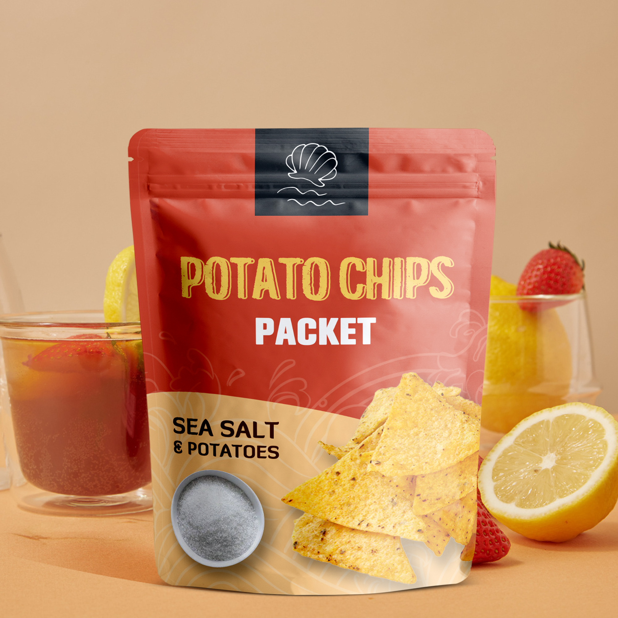 Factory Multifunctional Customization Ziplock Chips Bag Earth Friendly Food Packaging