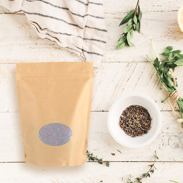 Compostable Kraft Paper Stand Up Pouch with Window
