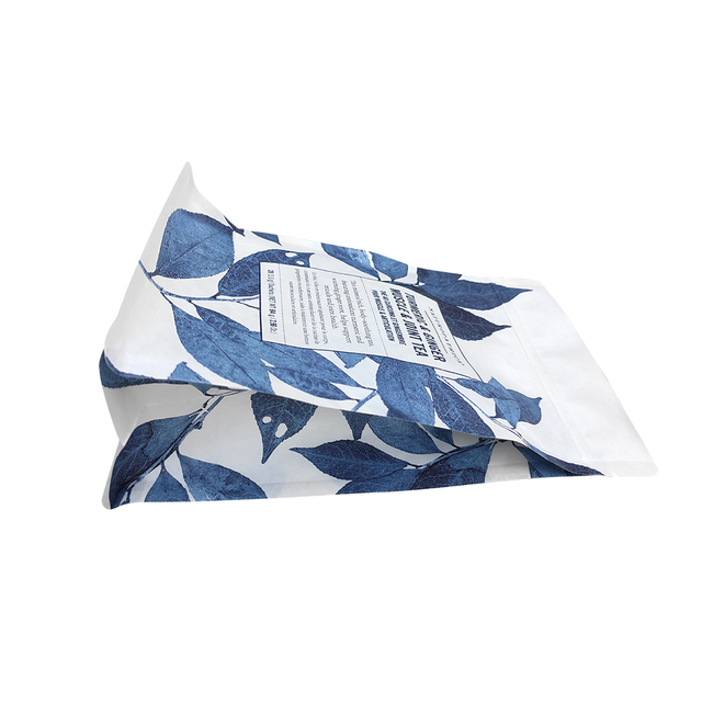 Compostable Flat Bottom Organic Turmeric Ginger Green Tea Bags