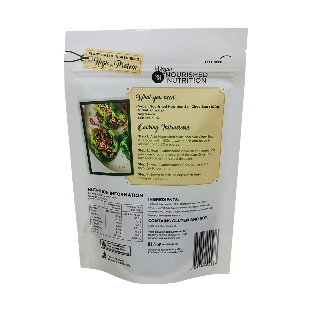 Innovative Food Packaging Materials Compostable Eco Friendly Vegan Food Bag Wholesale
