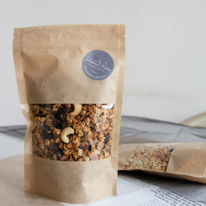 FDA Certified Ziplock Compostable Kraft Stand Up Bags for Gluten-free Granola