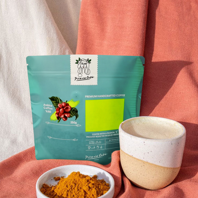 Natural Compostable PLA Kraft Paper Eco-Friendly Stand Up Pouches for Roasted Coffee