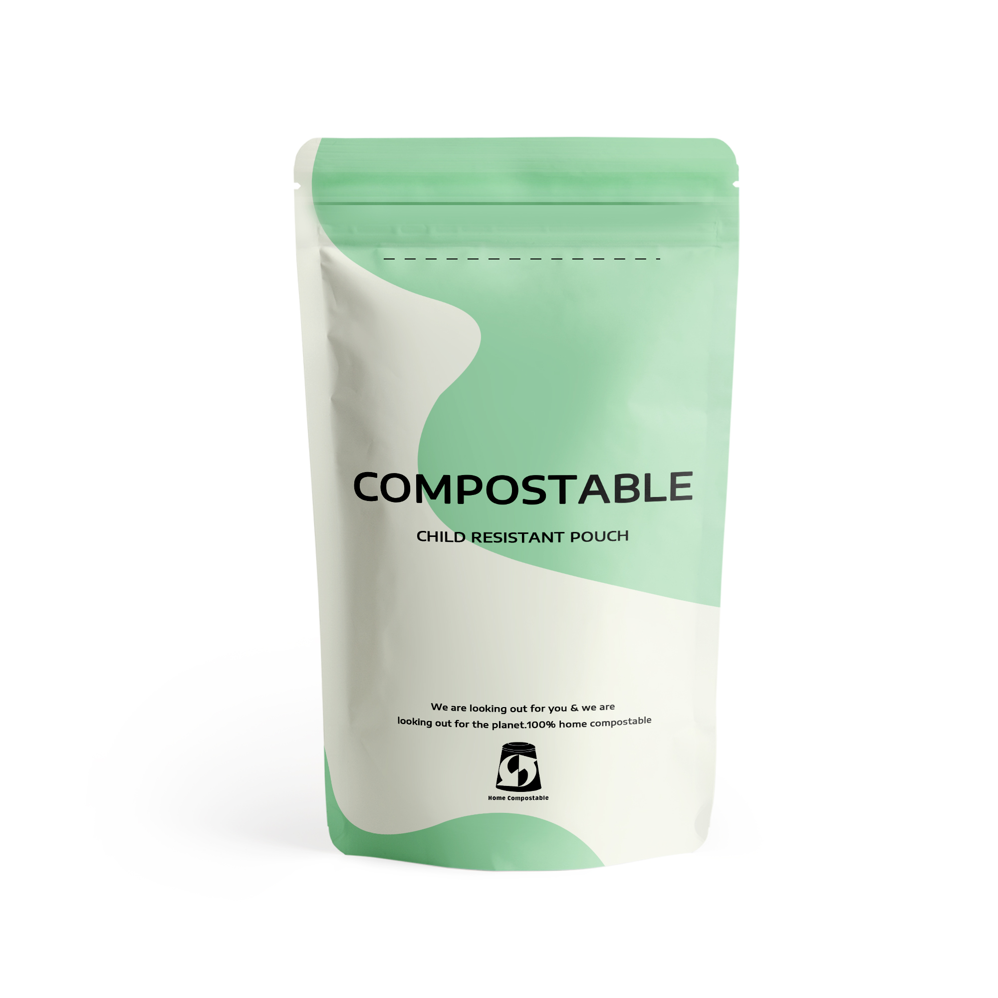Compostable PLA Child Resistant Zipper Bag
