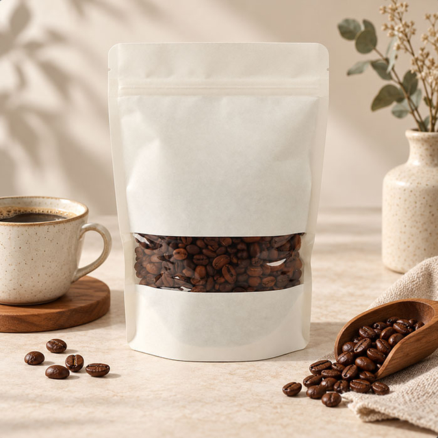 Custom Paper Stand Up Coffee Bags with Window