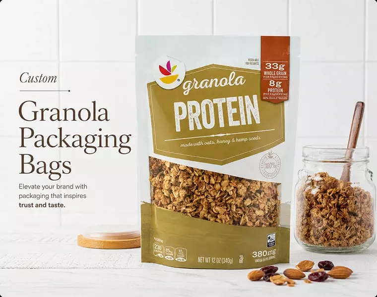 custom granola packaging bags