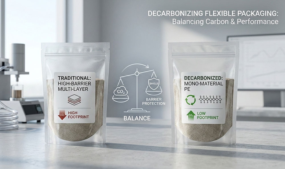 Carbon reduction flexible packaging