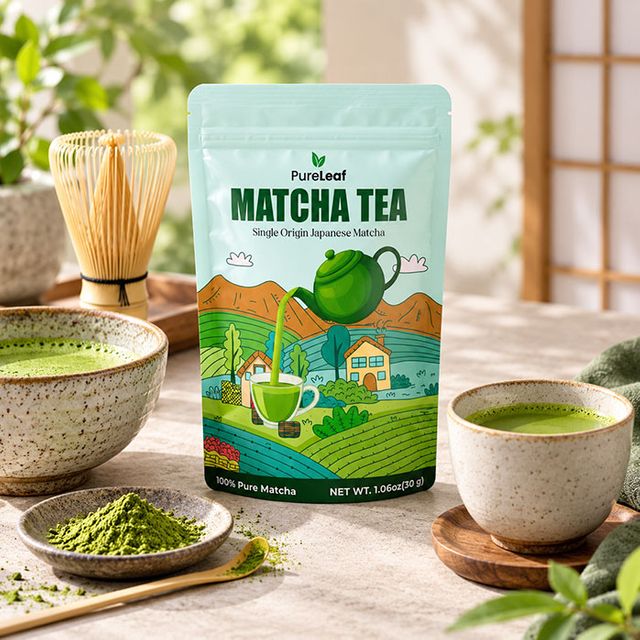 Custom Printed Matcha Powder Pouch
