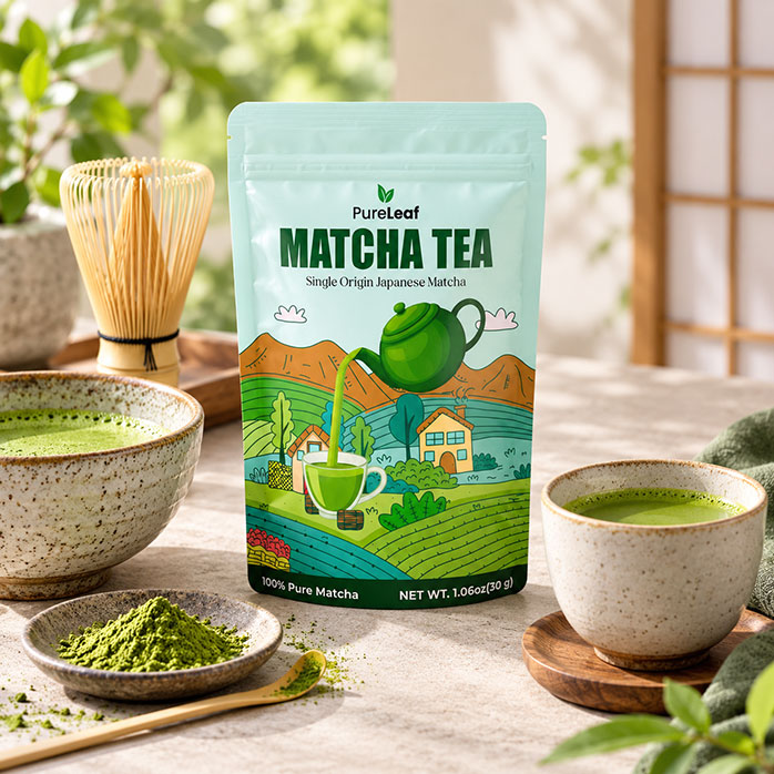 Custom Printed Matcha Powder Pouch