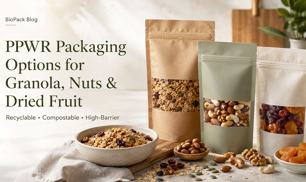 PPWR packaging options for granola,nuts,and dried-fruits
