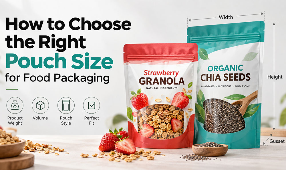 pouch size for food packaging