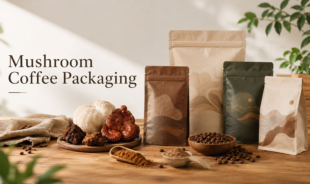 mushroom coffee packaging