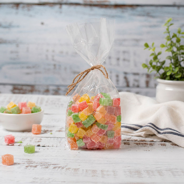 Heat Sealable Clear Flat Bottom Gusset Bags for Candy