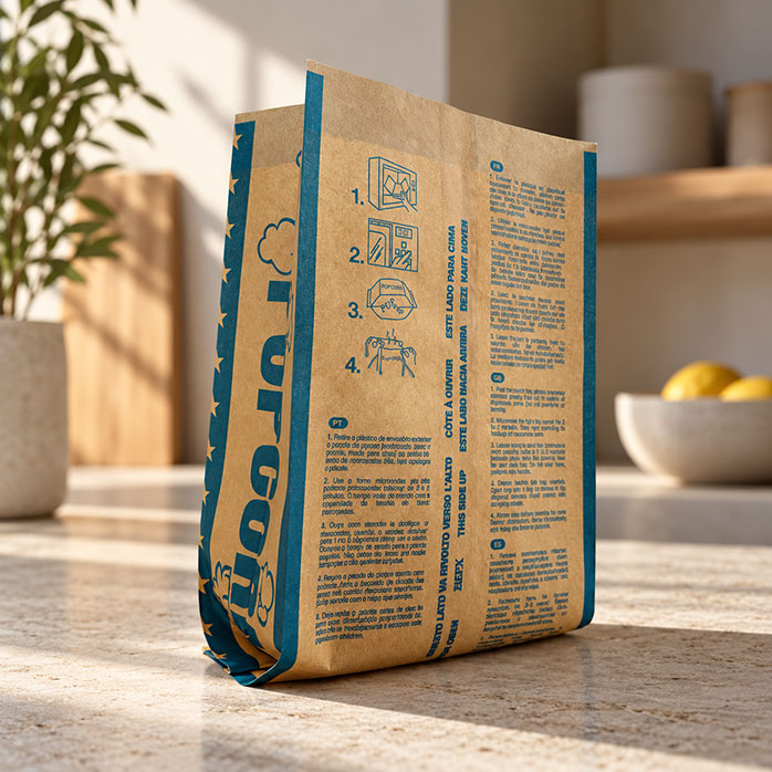 PFAS Free Customized Paper Microwave Popcorn Bag