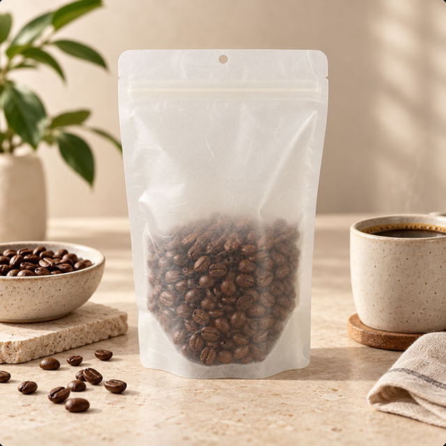 Custom Paper Stand Up Coffee Bags with Window