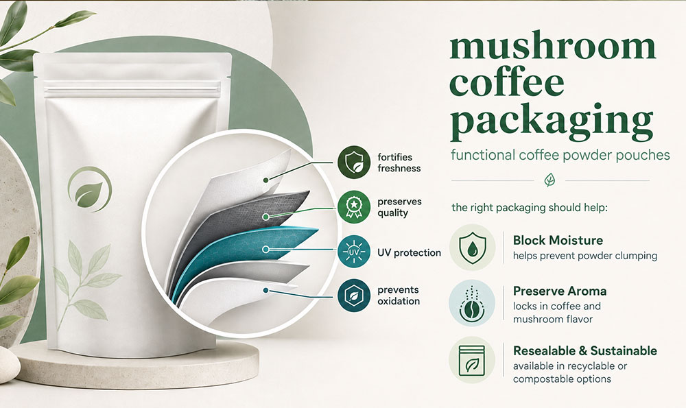 custom mushroom coffee bags